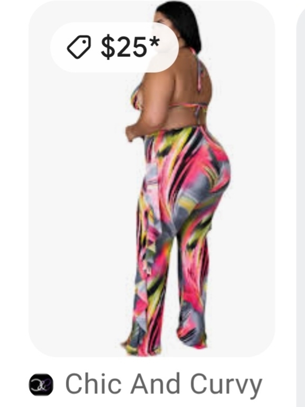Plus-Size Multicolor Printed Pants - Pink Mix